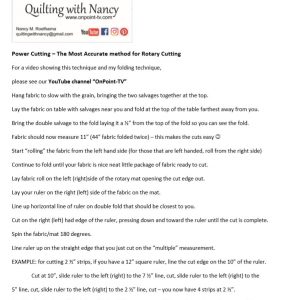 Power Cutting Fabric Instructions